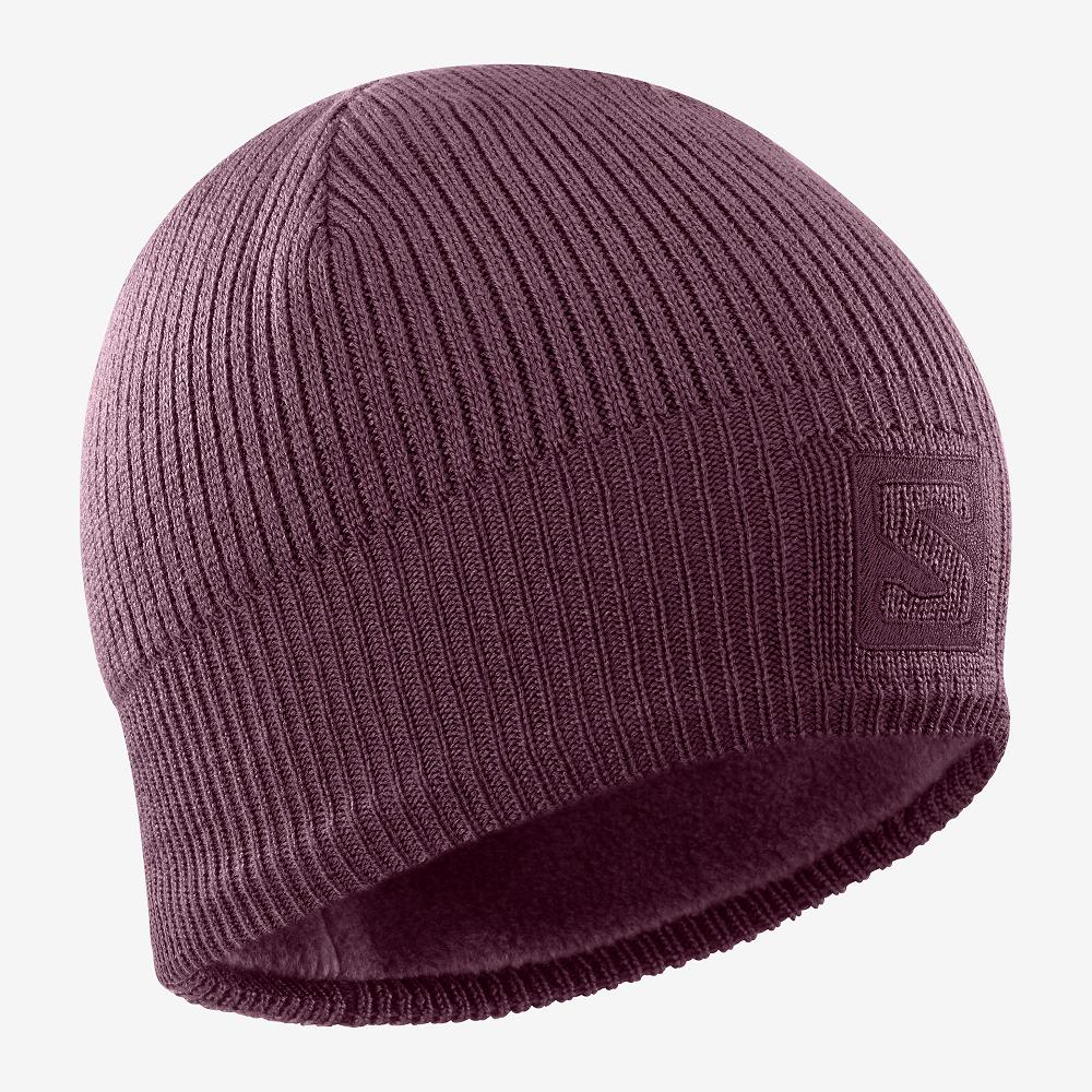 Bonnets Salomon Homme Violette - Salomon LOGO - France (5142-ZGVWY)